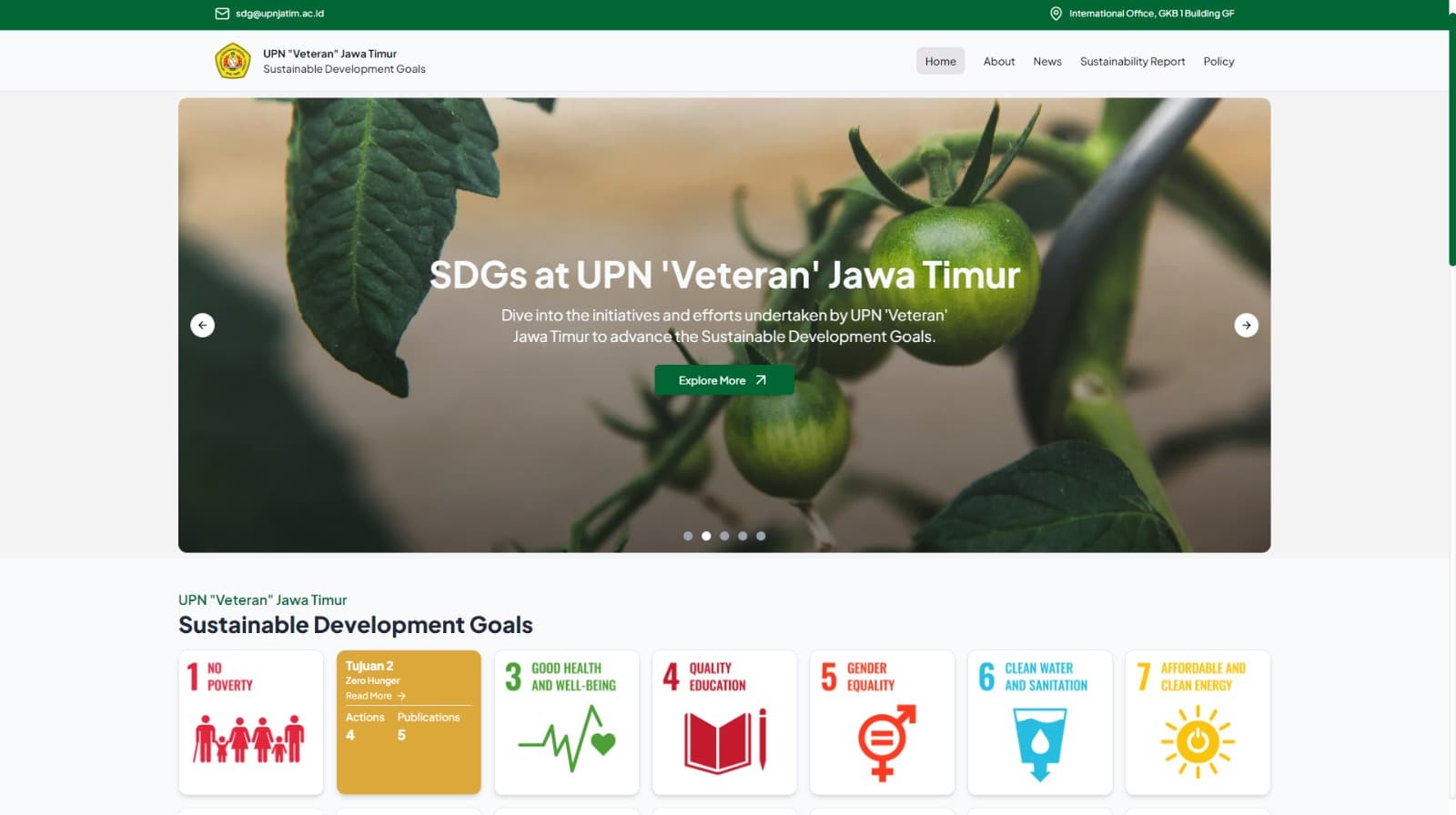 University SDGS Website